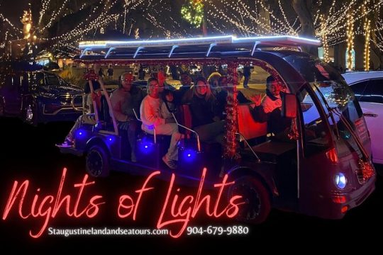 St. Augustine Night of Lights by Electric Cart