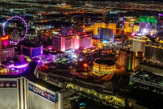 Las Vegas Strip Highlights Helicopter Night Flight