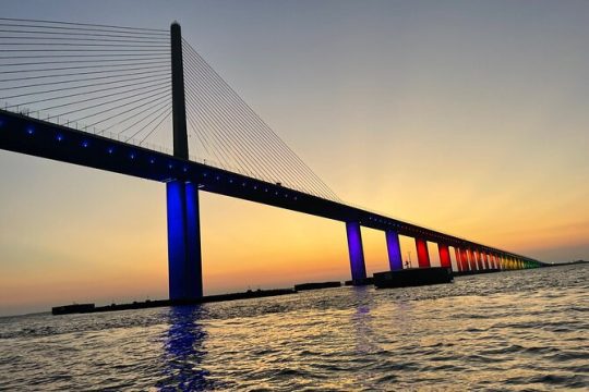 Signature Sunset Cruise with lights of the Skyway bridge